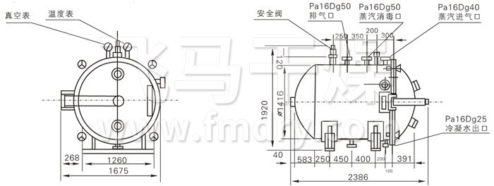 圆形静态真空干燥机结构示意图 圆形静态真空干燥机结构示意图